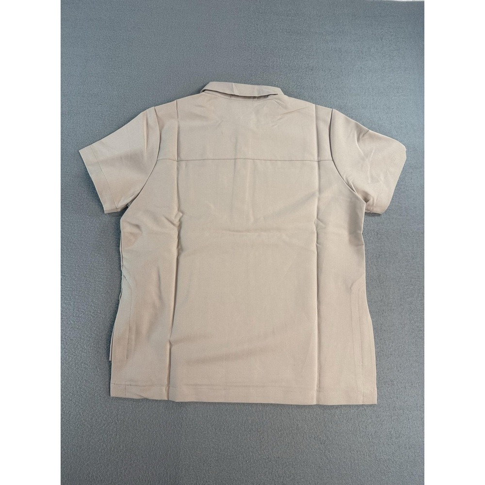 FIGS Saiya Classic Cargo Polo Shirt Womens XXS Beige Short Sleeve Scrub Top NWT‎ - Picture 2 of 10